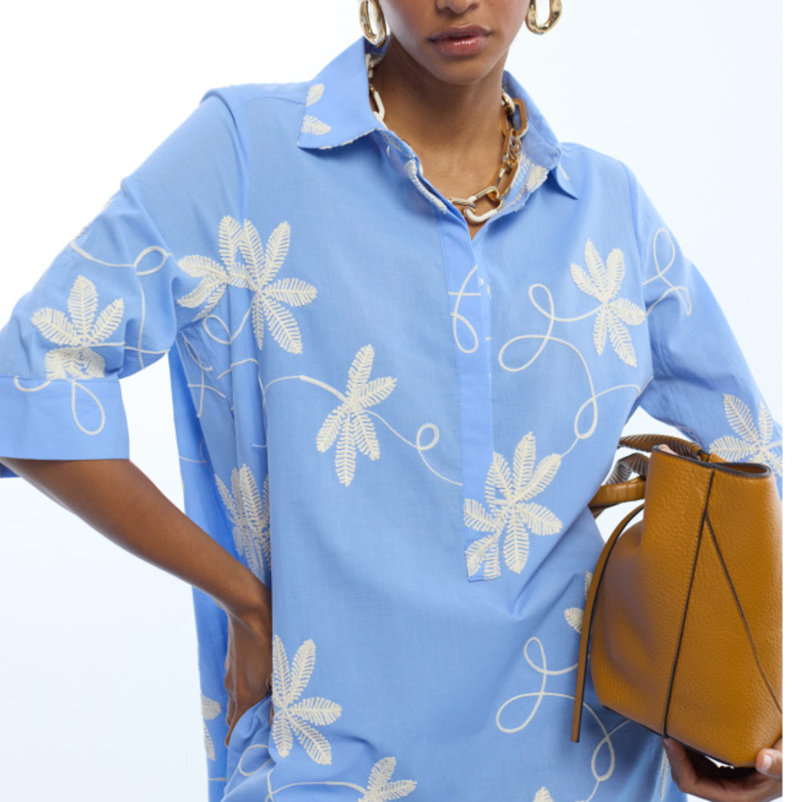 ROBE CHEMISE FLEURS BRODEE - Lola Casademunt